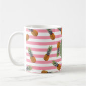 Mug Rose Girly du motif | d'ananas d'été barré (Gauche)