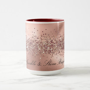 Mug Rose Glam Gold Glitzy Sparkle Parties scintillant 