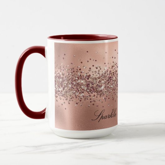 Mug Rose Glam Gold Glitzy Sparkle Parties scintillant (Gauche)