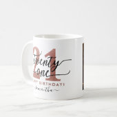 Mug Rose Gold 21st Birthday Photo (Devant gauche)