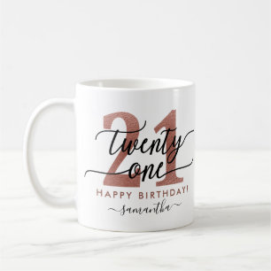 Mug Rose Gold 21st Birthday Photo