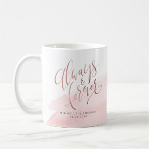 Mug Rose Gold Blush Moderne Toujours Et Éternel Script