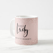 Mug Rose Gold Blush Parties scintillant Boss Lady Pers (Devant gauche)