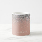 Mug Rose Gold Blush rose Parties scintillant argent Mo (Centre)