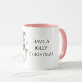 Mug Rose Gold Christmas Snowman (Devant droit)