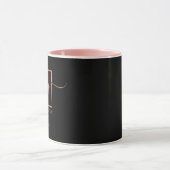 Mug Rose Gold Élégant sur Noir (Centre)