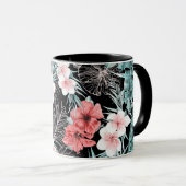 Mug Rose Gold Elegant Tropical Botanique Île Luau (Devant droit)