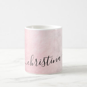 Mug Rose gold et marbre blanc à dégradé moderne élégan
