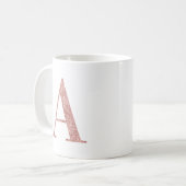Mug Rose Gold Faux Parties scintillant Monogramme A (Devant gauche)