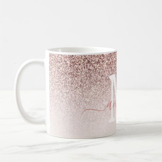 Mug Rose Gold Faux parties scintillant texturé ombre r (Gauche)