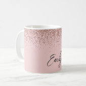 Mug Rose Gold Féminin - Paillettes Rose Pâle Scintilla (Devant gauche)