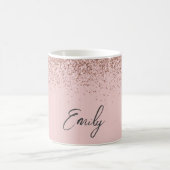 Mug Rose Gold Féminin - Paillettes Rose Pâle Scintilla (Centre)