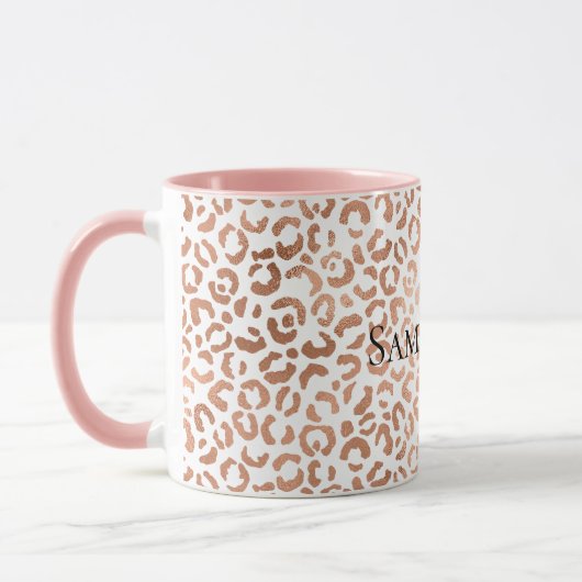 Mug Rose Gold Glam Leopard (Gauche)