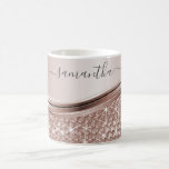 Mug Rose Gold Nom manuscrit Parties scintillant Sparkl<br><div class="desc">This design may be personalized in the area provided by changing the Phoand/or text. Or it can be customized by choosing the click to customize further option and delete or change the color of the background, add text, change the text color style, or delete the text for an image only...</div>