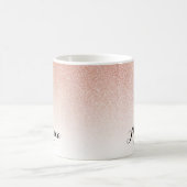 Mug Rose Gold Ombre Faux Nom de la Parties scintillant (Centre)