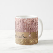 Mug Rose Gold Parties scintillant Driving Gold Stripes (Devant droit)