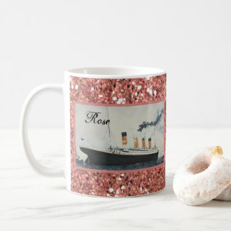 Mug Rose Gold Parties scintillant Titanic Personnalisé