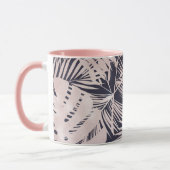 Mug Rose Gold Pink Dark Tropical Palm Tree Leaves (Gauche)