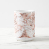 Mug Rose Gold Pink MetParties scintillant Carte du mon (Centre)