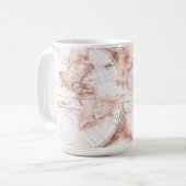 Mug Rose Gold Pink MetParties scintillant Carte du mon (Devant gauche)