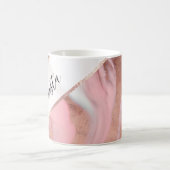 Mug Rose Gold Rose Girly Moderne Marbre Peint (Centre)