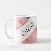 Mug Rose Gold Rose Girly Moderne Marbre Peint (Gauche)