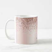 Mug Rose Gold - Rose Pâle Pailleur Métal Monogramme No (Gauche)