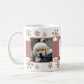 Mug Rose Gold Snowflake 2 Photo Monogramme Noël (Gauche)