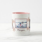 Mug Rose Gold Snowflake Nom de Noël Et 3 Photo (Centre)