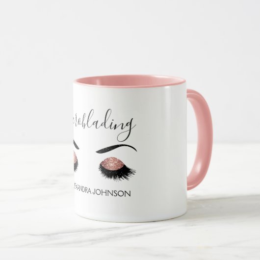 Mug Rose Gold Sparkly Parties scintillant Moderne Micr (Devant droit)