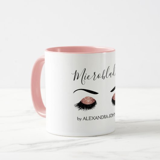 Mug Rose Gold Sparkly Parties scintillant Moderne Micr (Devant gauche)