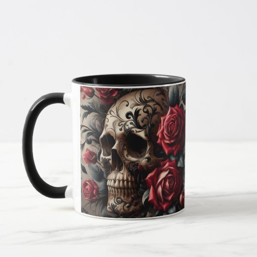 Mug Rose gothique noir (Gauche)