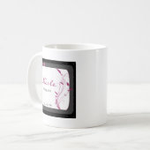 Mug Rose gris de noir moderne de grand style (Devant gauche)