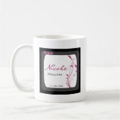 Mug Rose gris de noir moderne de grand style (Gauche)