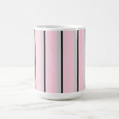 Mug Rose, gris, noir, impression rayée (Centre)