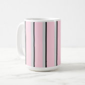 Mug Rose, gris, noir, impression rayée (Devant gauche)