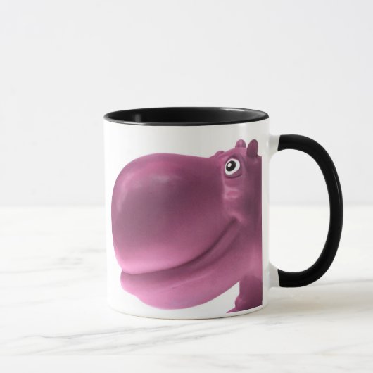 Mug Rose heureux d'hippopotame (Droite)