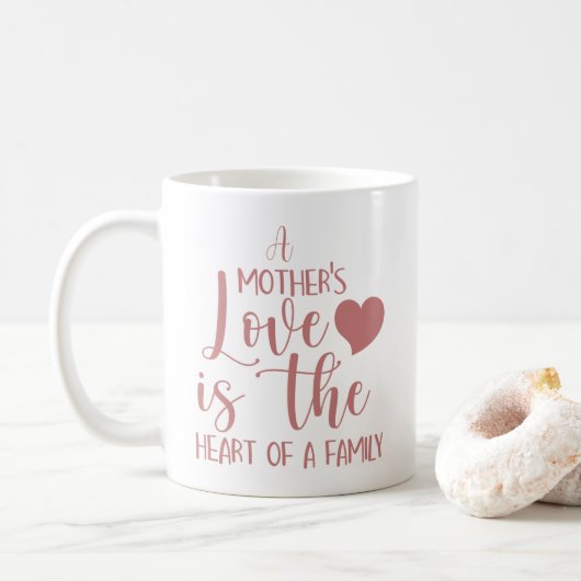 Mug Rose Inspirante L'Amour d'une Mère (Avec donut)