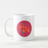 Mug Rose Jaune Bleu Tourbillons Réserver Toujours Lire (Gauche)