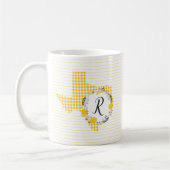 Mug Rose jaune du Texas - En vichy Monogramme (Gauche)