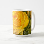Mug Rose jaune personnalisé (Devant droit)