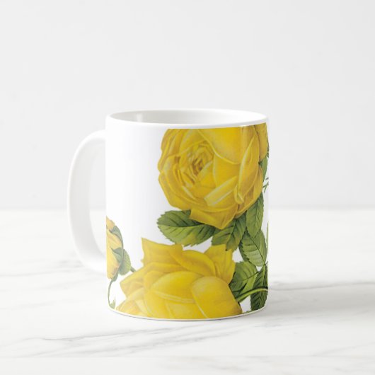 Mug rose jaune (Rosa sulfurea) de Redouté (Devant gauche)