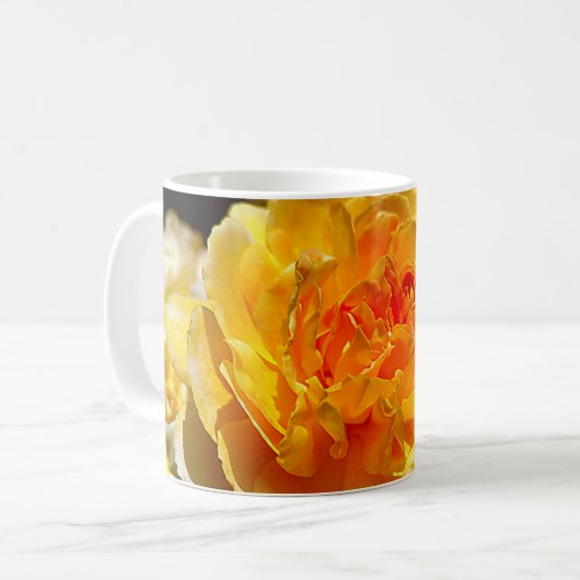 Mug rose jaune simple (Devant gauche)