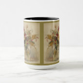 Mug "Rose jaune unique dans un vase en verre" (Centre)