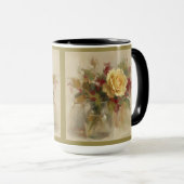 Mug "Rose jaune unique dans un vase en verre" (Devant droit)