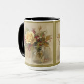 Mug "Rose jaune unique dans un vase en verre" (Devant gauche)