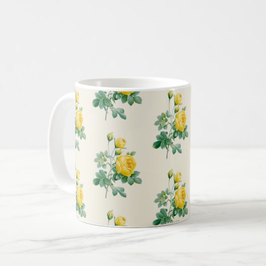 Mug Rose jaune vintage (Devant gauche)