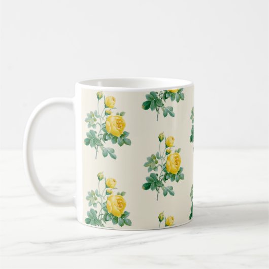 Mug Rose jaune vintage (Gauche)