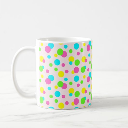 Mug Rose jaune violet bleu rose mou Pote point (Gauche)