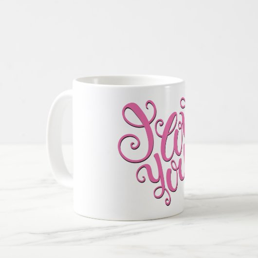 Mug Rose Je T'Aime (Devant gauche)